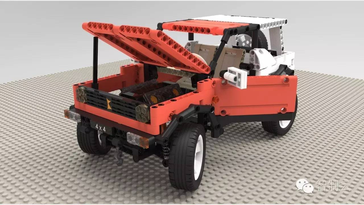 【乐高图纸】乐高Lego technic 4x4吉普车三维建模图纸 solidworks设计