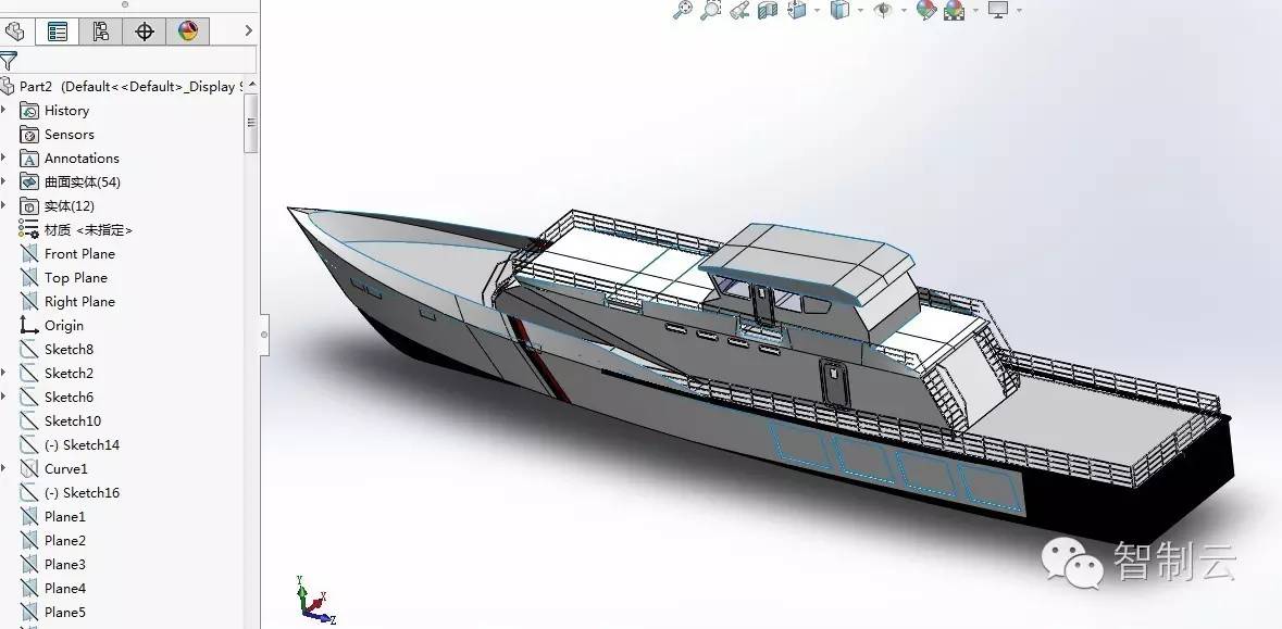 【海洋船舶】L 42.8M B 6.66M的船舶三维建模图纸 solidworks设计