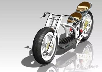 【其他车型】概念电动摩托车3D图纸 SolidWorks设计 IGS和STP格式