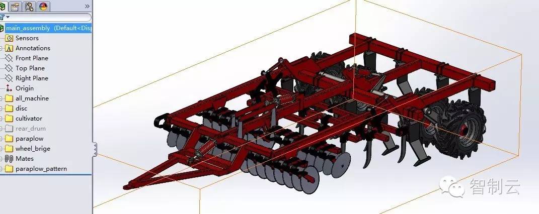 【农业机械】4m联合耕作机图纸 SolidWorks设计 IGS格式 农业机械3D建模