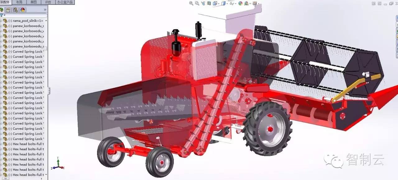 【农业机械】联合收割机图纸 IGS格式(310MB) 详细精品设计 农机设备3D建模