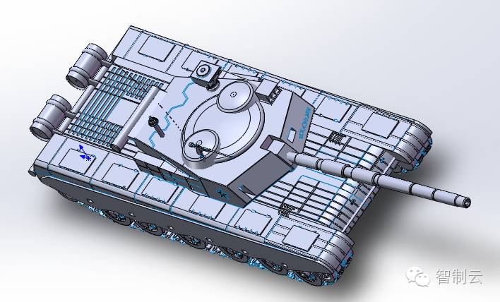 【武器模型】99式坦克1比1三维建模图纸 SOLIDWORKS设计