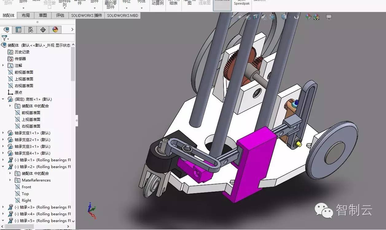 【其他车型】转向连续的无碳小车三维建模图纸 solidworks设计