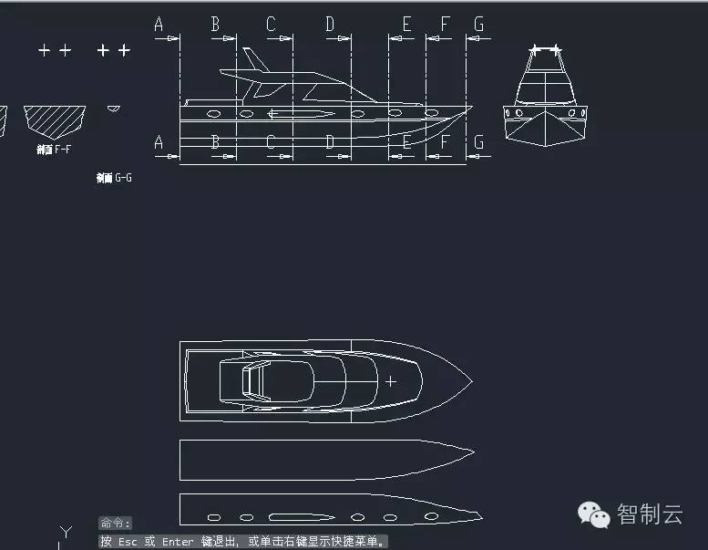 【海洋船舶】Majesty 800 飞桥式游艇模型平面CAD图纸 dwg格式