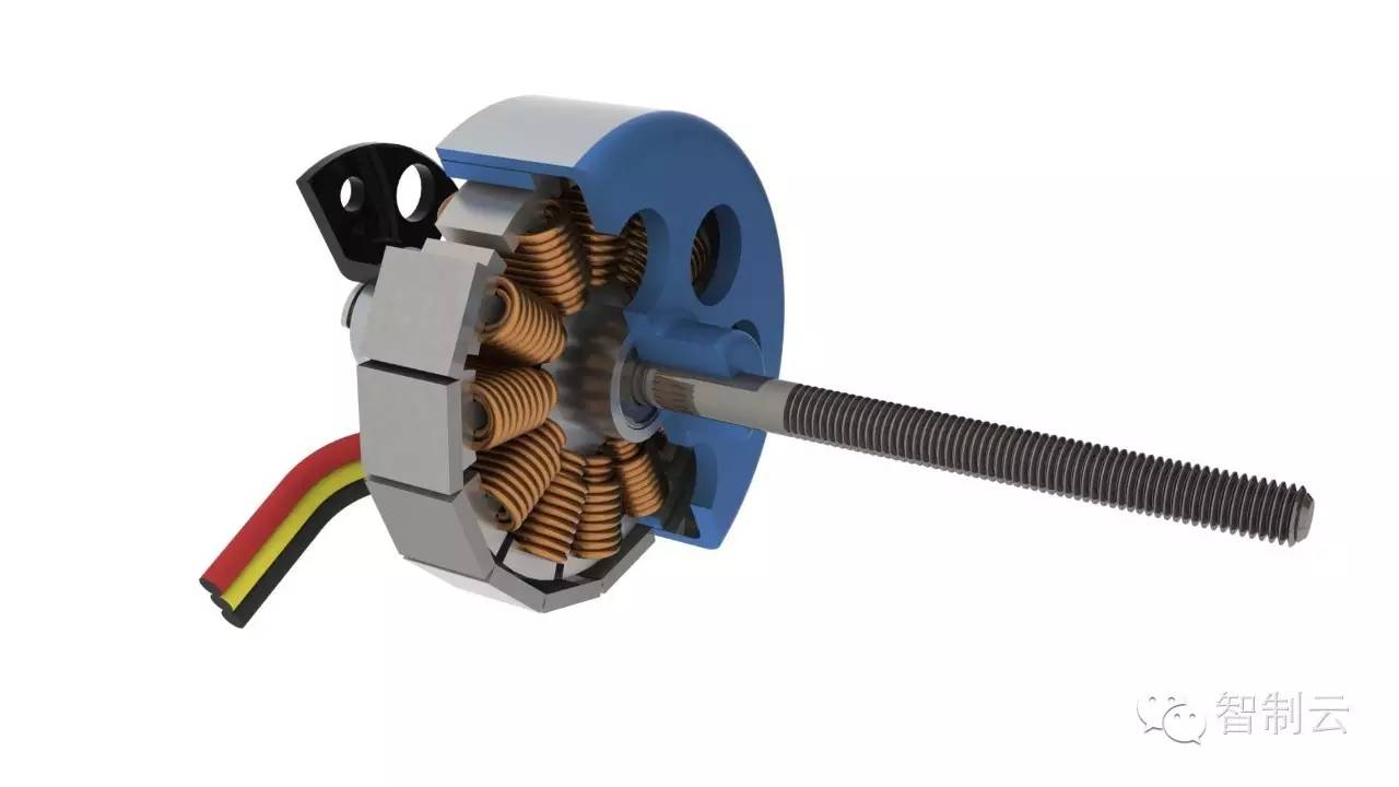 【发动机电机】Hextronic dt750无刷电机三维建模图纸 solidworks2013设计
