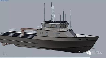 【海洋船舶】106 utility vessel船舶三维建模图纸 rhino设计 附STP格式