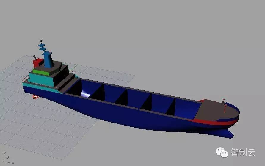 【海洋船舶】简易散货矿船三维建模图纸 rhino设计