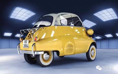 【汽车轿车】B_M_W Isetta小轿车三维建模图纸 Maya2013设计 ma obj等格式