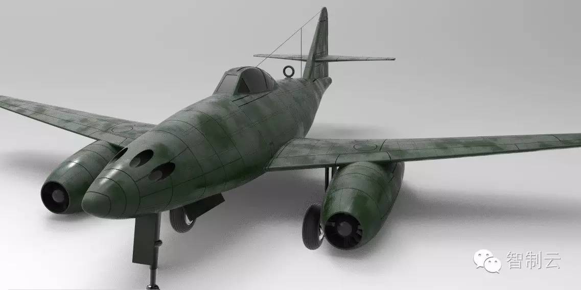 【飞行模型】梅塞施米特Messerschmitt Me 262喷气飞机三维建模图纸 IGS格式