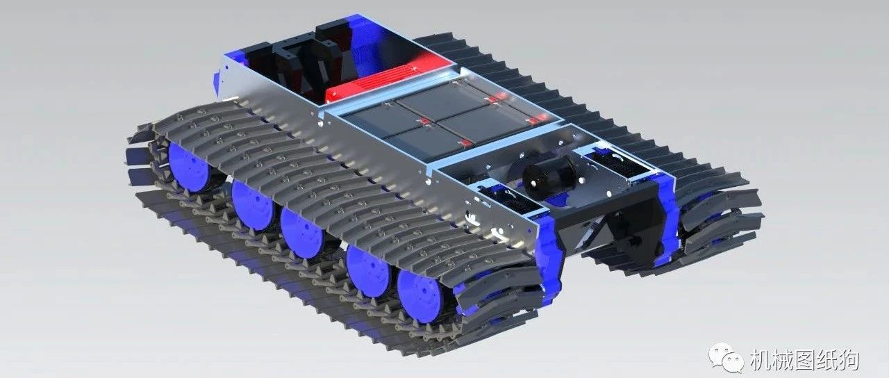 【机器人】Spyker Kat 2X履带车结构3D图纸 STP格式