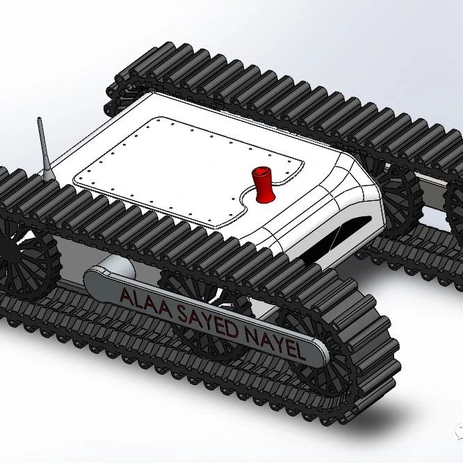 【机器人】Robot car履带轮小车3D数模图纸 Solidworks设计