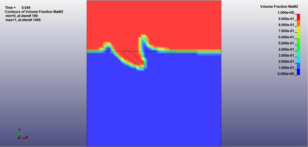 Workbench LSDYNA的bullet入水流固耦合计算的图9