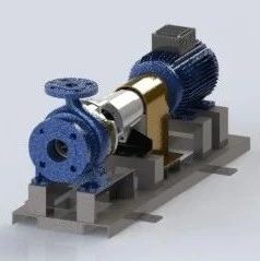 【泵缸阀杆】带电机离心泵通用模型3D图纸 STEP格式