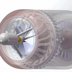 【发动机电机】100kg推力的涡喷发动机3D数模图纸 STEP格式