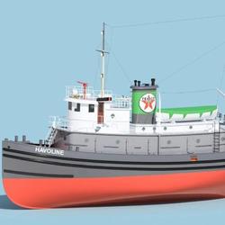 【海洋船舶】Texaco Havoline拖船3D数模图纸 STEP格式
