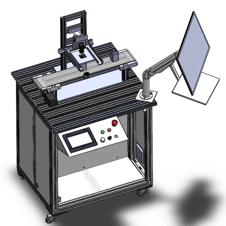 【非标数模】瓶口缺陷视觉检测实训台3D模型图纸 Solidworks设计