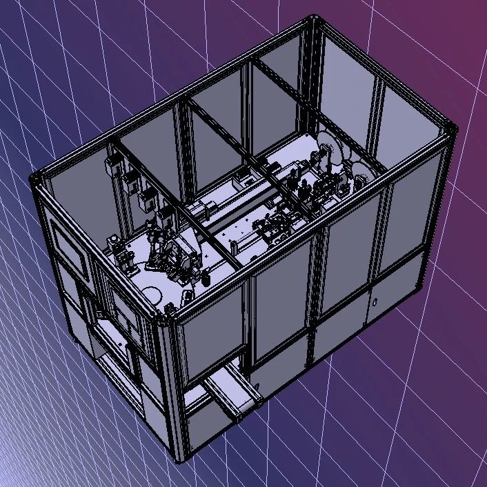【非标数模】压力感应器焊线焊锡点胶CCD检测机 自动化非标机械设备3D模型 STEP格式