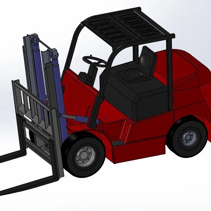 【非标数模】1比1叉车模型3D图纸 Solidworks设计