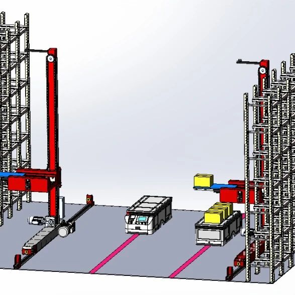 【工程机械】智能物流仓库 立体仓库3D模型图纸 Solidworks设计 附STEP