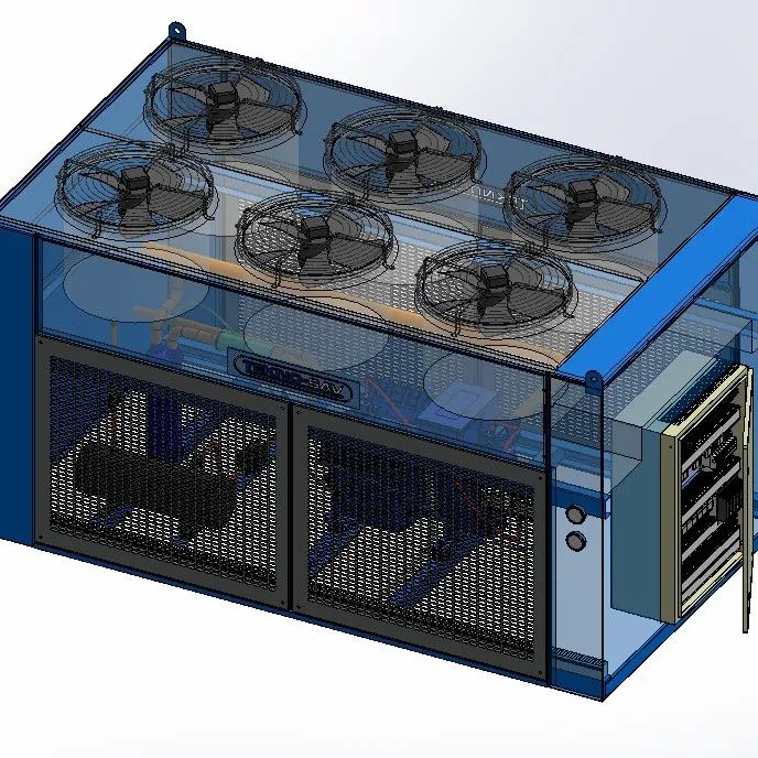 【工程机械】工业冷库机组3D数模图纸 Solidworks设计