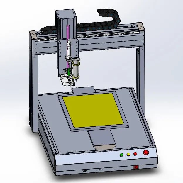 【非标数模】桌面点胶机3D数模图纸 Solidworks设计 附STEP