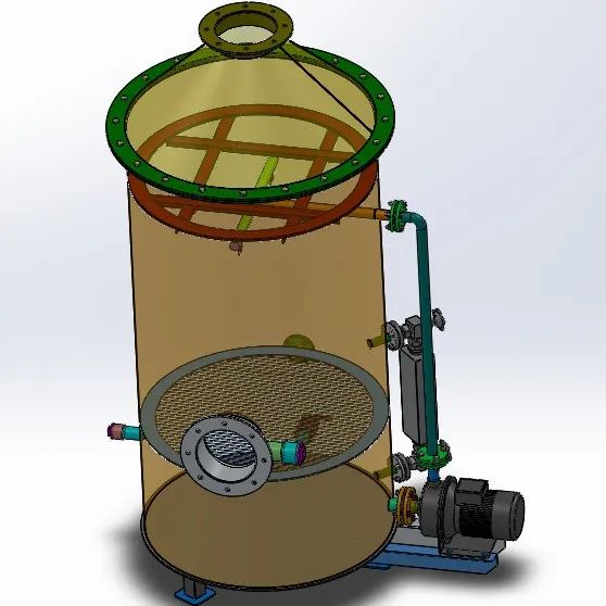 【工程机械】试验洗涤塔3D数模图纸 Solidworks设计