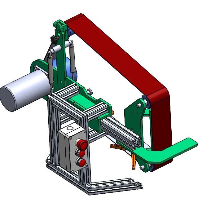 【工程机械】小型砂带磨床（700长）3D数模图纸 Solidworks设计 附STEP