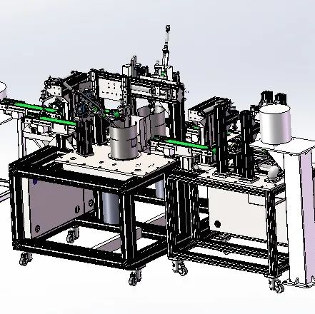 【非标数模】全自动车边机+上弹簧+相机检测3D数模图纸 Solidworks设计