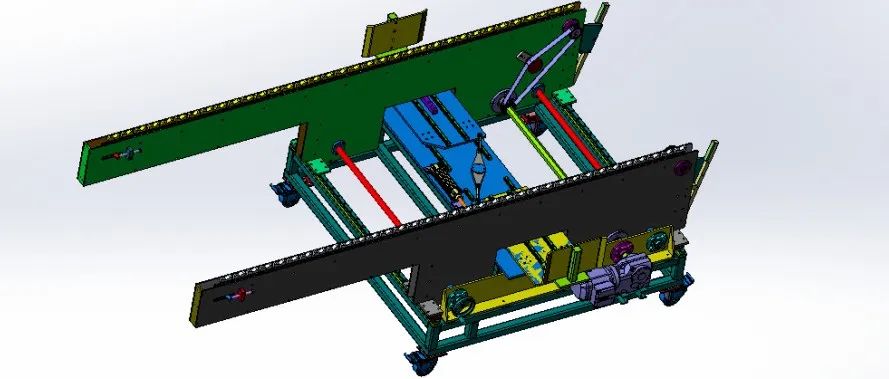【工程机械】火焰处理输送线3D数模图纸 Solidworks设计 附STEP