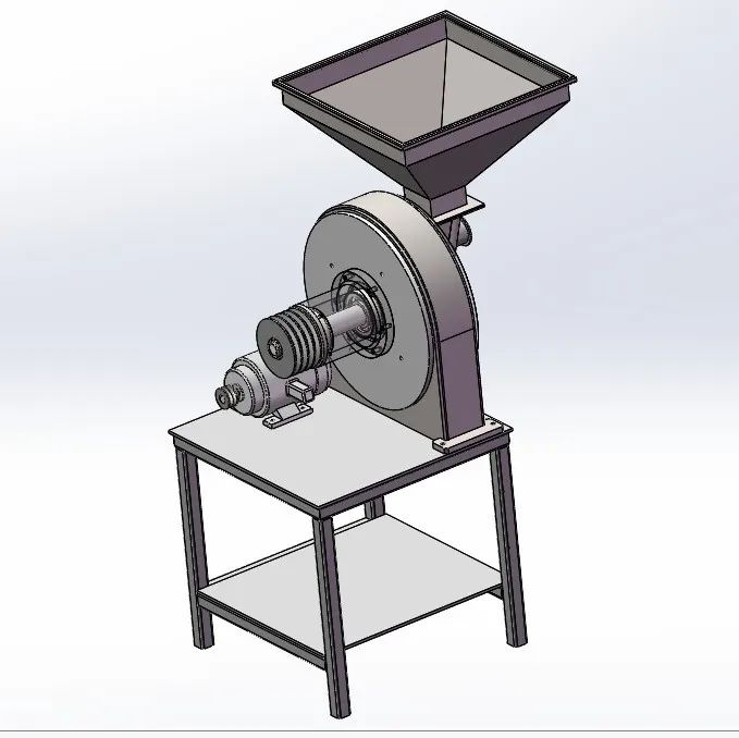 【工程机械】大豆粉碎机3D数模图纸 Solidworks设计 附STEP