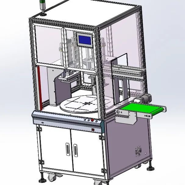 【非标数模】四工位转盘熔焊机3D数模图纸 Solidworks设计