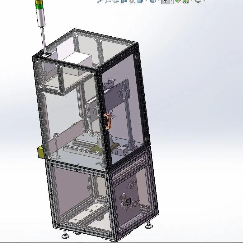 【非标数模】塑封电机端盖铆压后涂胶机3D数模图纸 Solidworks设计 附x_t IGS