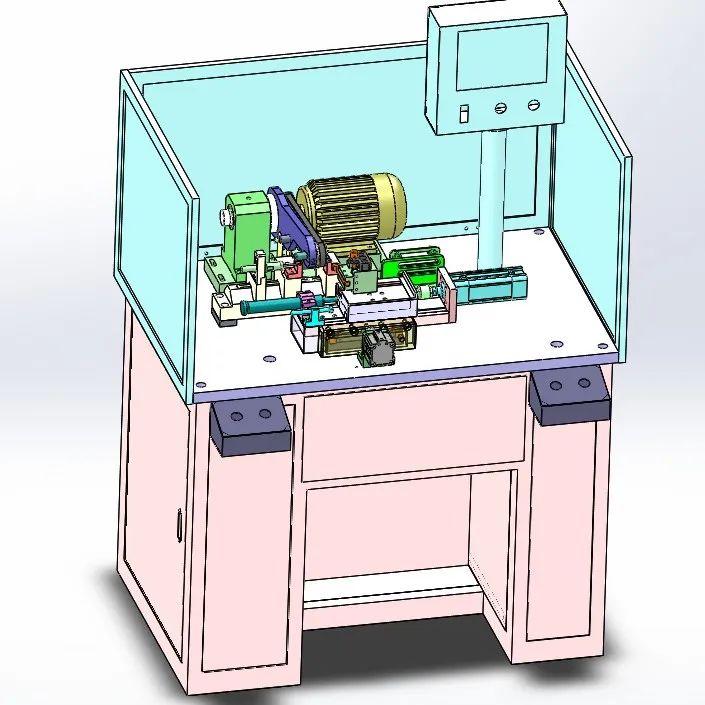 【工程机械】单刀双气缸精车机3D数模图纸 Solidworks设计 附STEP