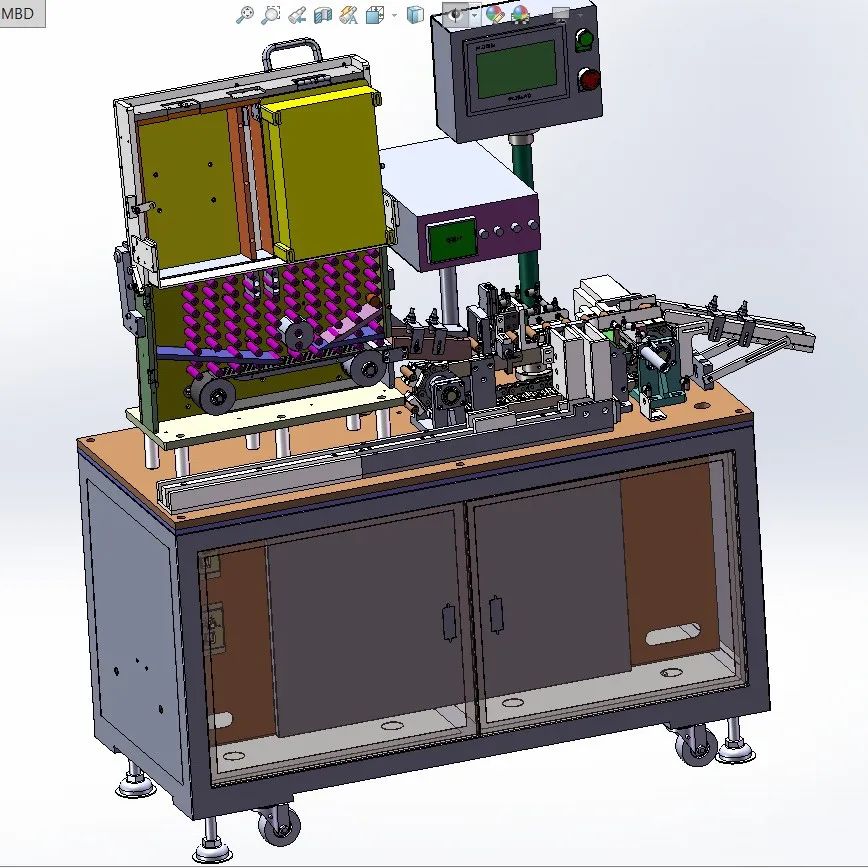 【非标数模】18650锂电池度电(充电)喷码一体机3D模型图纸 Solidworks设计 附STP