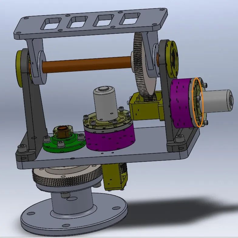 【工程机械】太阳能双轴跟踪装置3D模型图纸 Solidworks设计