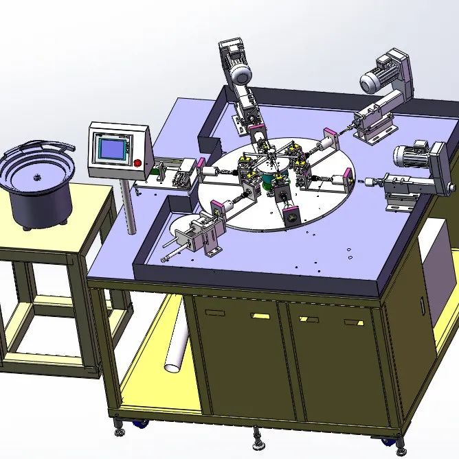 【工程机械】自动钻孔攻牙机3D模型图纸 Solidworks设计