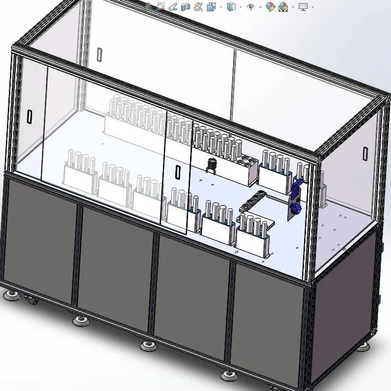 【工程机械】MES系统演示平台3D数模图纸 Solidworks设计