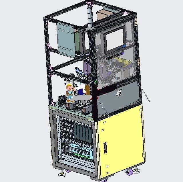 【工程机械】自动化硬盘摆臂OCR机3D图纸 proe4.0设计