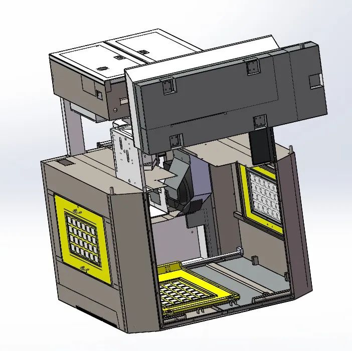 【工程机械】500T钻铣中心钣金防护罩3D数模图纸 Solidworks设计