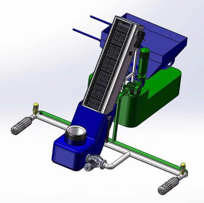 【工程机械】水面垃圾自动收集装置3D数模图纸 Solidworks设计 附IGS