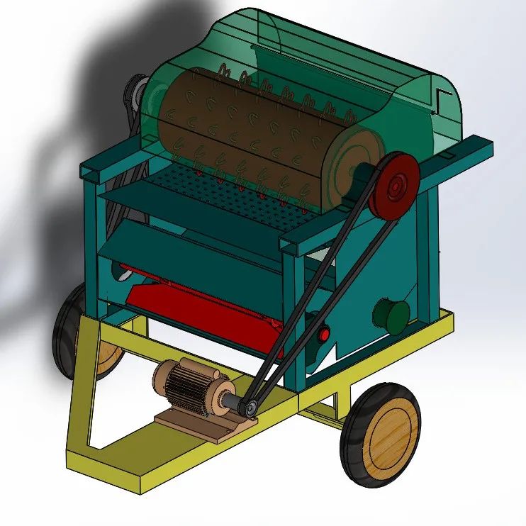 【农业机械】中小型玉米脱粒机3D模型图纸 Solidworks设计 附STEP