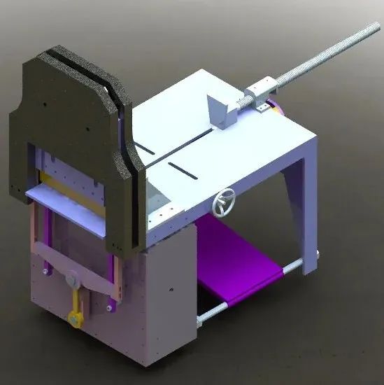 【非标数模】鞋厂层皮切片机3D模型图纸 IGS格式