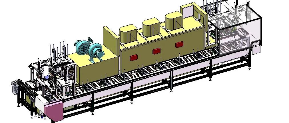【非标数模】电机转子罩加热炉流水线3D数模图纸 x_t格式