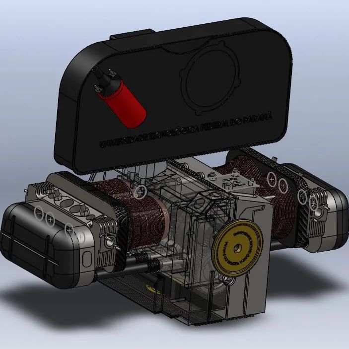【发动机电机】带机油散热器的发动机3D数模图纸 Solidworks设计