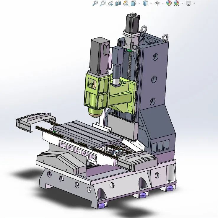 【工程机械】加工中心V850光机3D数模图纸 Solidworks设计