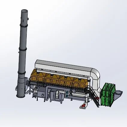 【工程机械】RCO活性炭吸附脱附和催化燃烧设备3D图纸 Solidworks设计