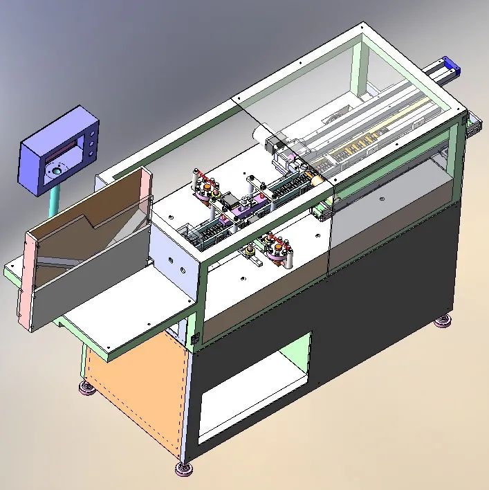 【非标数模】圆柱镍氢或锂电池高速验电机3D数模图纸 Solidworks设计