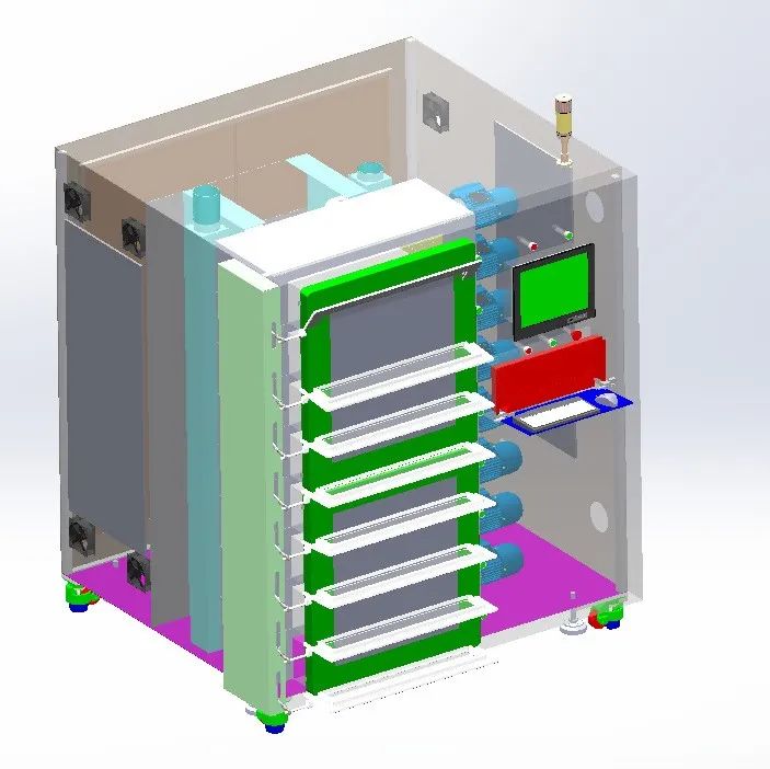 【工程机械】全自动烤箱设备3D数模图纸 Solidworks设计