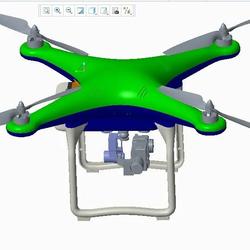 【飞行模型】带摄像头四轴无人机模型3D图纸 CREO设计