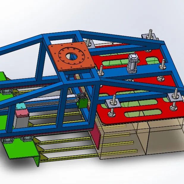 【工程机械】机器人半层码垛夹具3D数模图纸 Solidworks设计